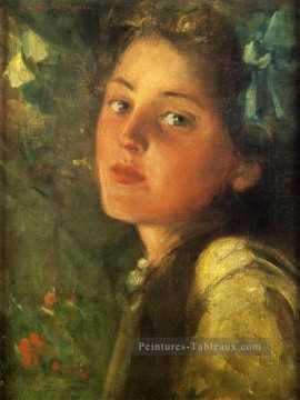 Un regard mélancolique Impressionniste James Carroll Beckwith Peinture à l'huile